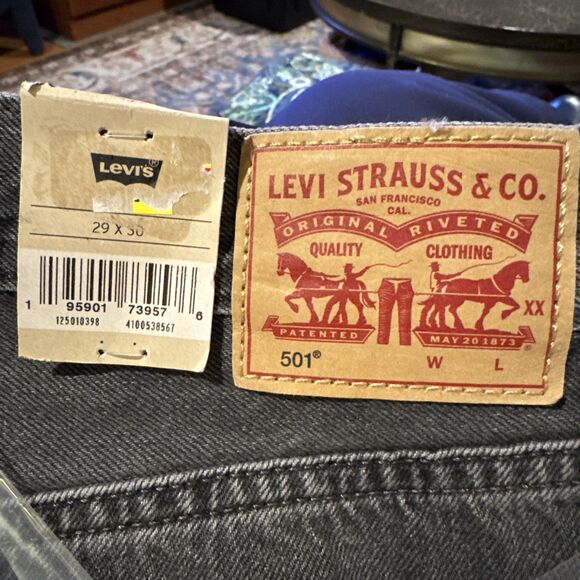 Levi's Black Straight Leg Jeans - Picture 4 of 8
